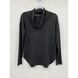 Prana Womens Cowl Neck Long Sleeve Curved Hem Pullover Style Sweater Gray XS